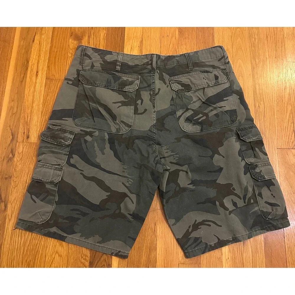 Wrangler Authentics Mens Camo Cargo Shorts Green Brown 10ZM6BSFG 36